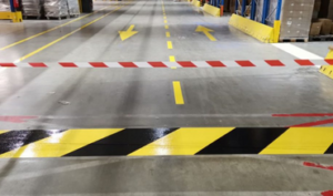 marquage au sol des circulations et zones de sécurité